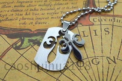 时尚霸气钛钢项链线切割吊坠十字架不锈钢吊坠男士项链刀项链