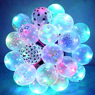 厂家直销发光七彩气球印字定制led灯闪光夜光灯气球工艺品 批发