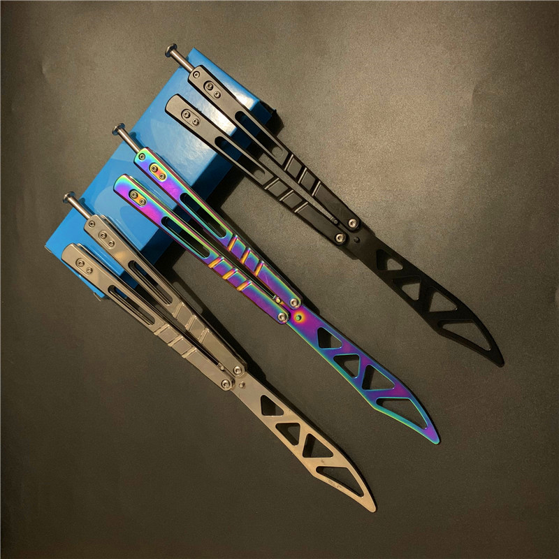 现货供应蝴蝶甩手刀 练习工具不锈钢户外工具jl-64未开刃