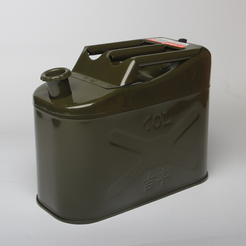 吉丰便携立式汽柴油桶车载汽油壶罐10升*6个备用油箱小铁油桶批发