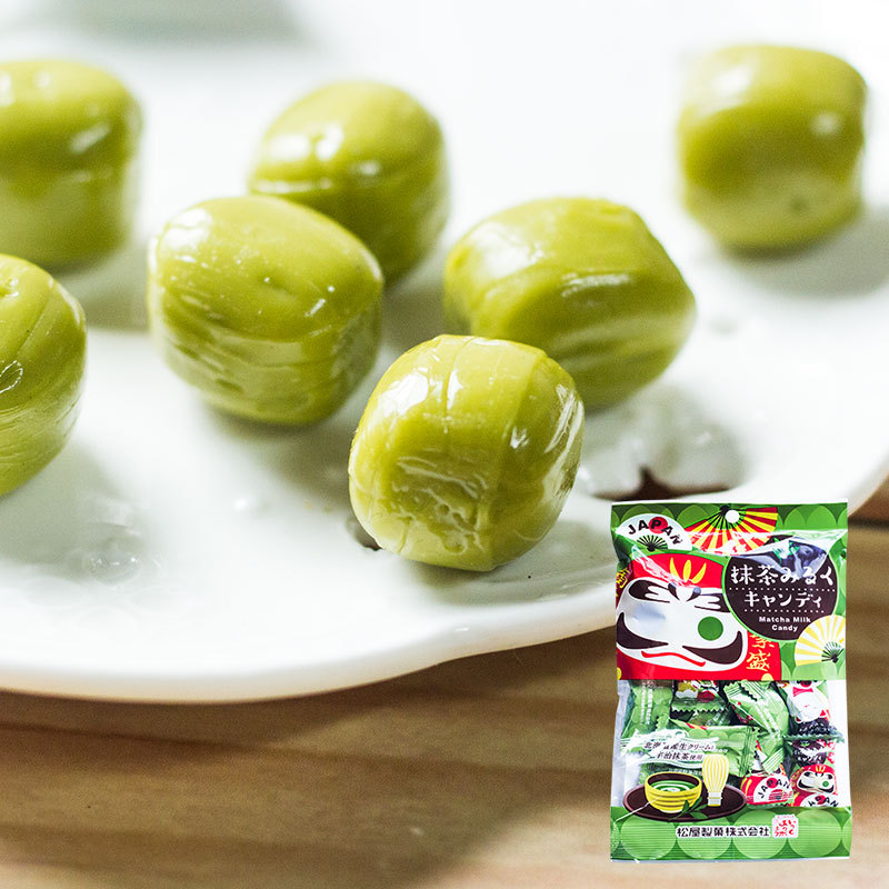 日本抹茶糖-松屋制果宇治抹茶味牛奶糖抹茶控休闲糖果70g