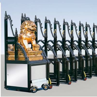 彩福盈门业别墅电动伸缩大门铝合金折叠门小区庭院欧式自动伸缩门