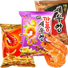 韩国进口食品 咸鲜风味农心鲜虾条 原味/辣味90g*20一箱