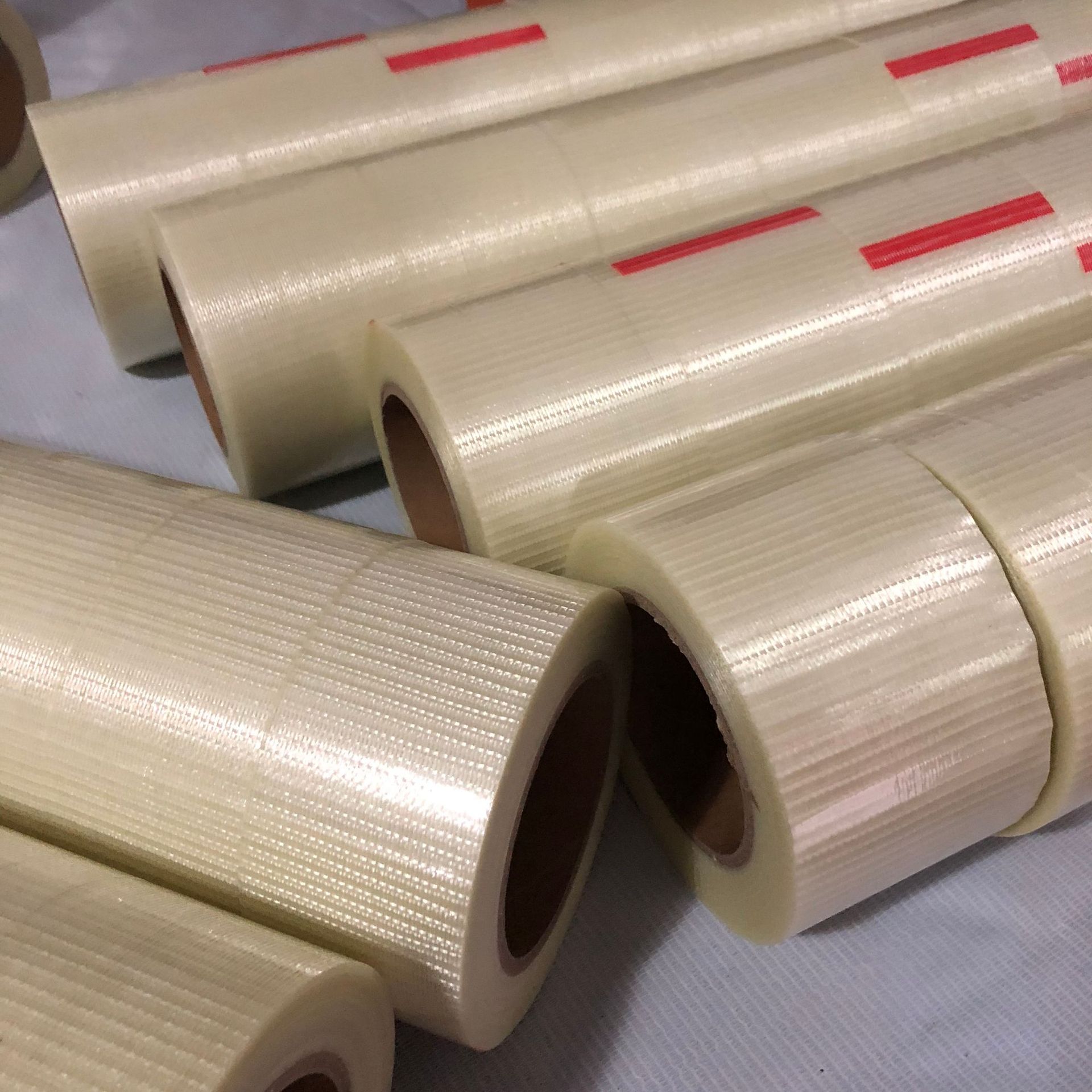 加强型纤维胶带 单面网格纤维胶 强力十字格耐磨防断纤维胶带