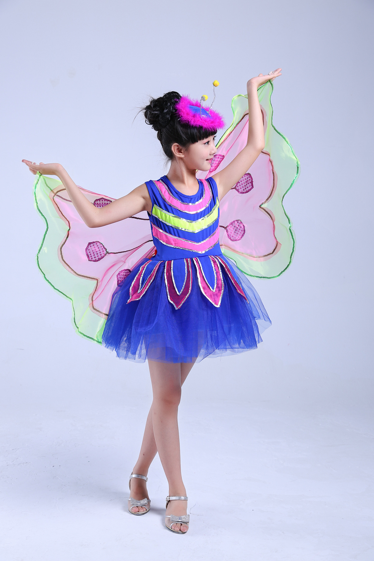 小荷风采儿童公主裙虫儿飞表演服女童幼儿纱裙演出服