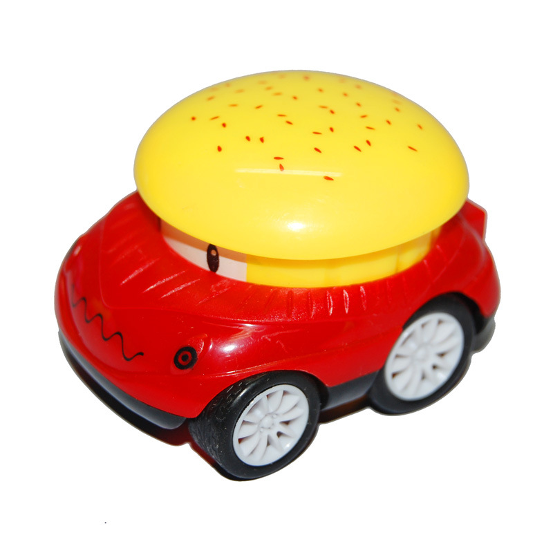 儿童益智卡通薯条车汉堡车回力车实色回力卡通车回力卡通玩具车