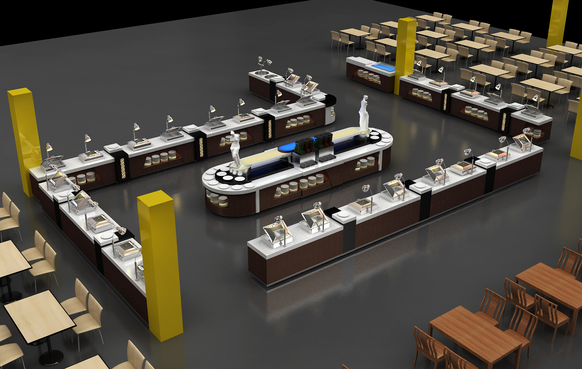 迪克自助餐台设备厂家供应餐厨设备自助餐台餐饮家具餐厅装修设计