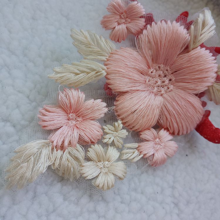 高档蕾丝手摇一对立体丝带绣人工刺绣花衣服鞋子包包帽贴衣服补丁