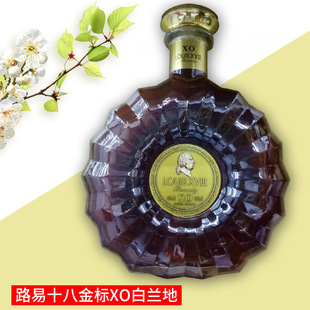 法国洋酒白兰地40度豪门礼盒礼袋组合装路易十八金标xo白兰地