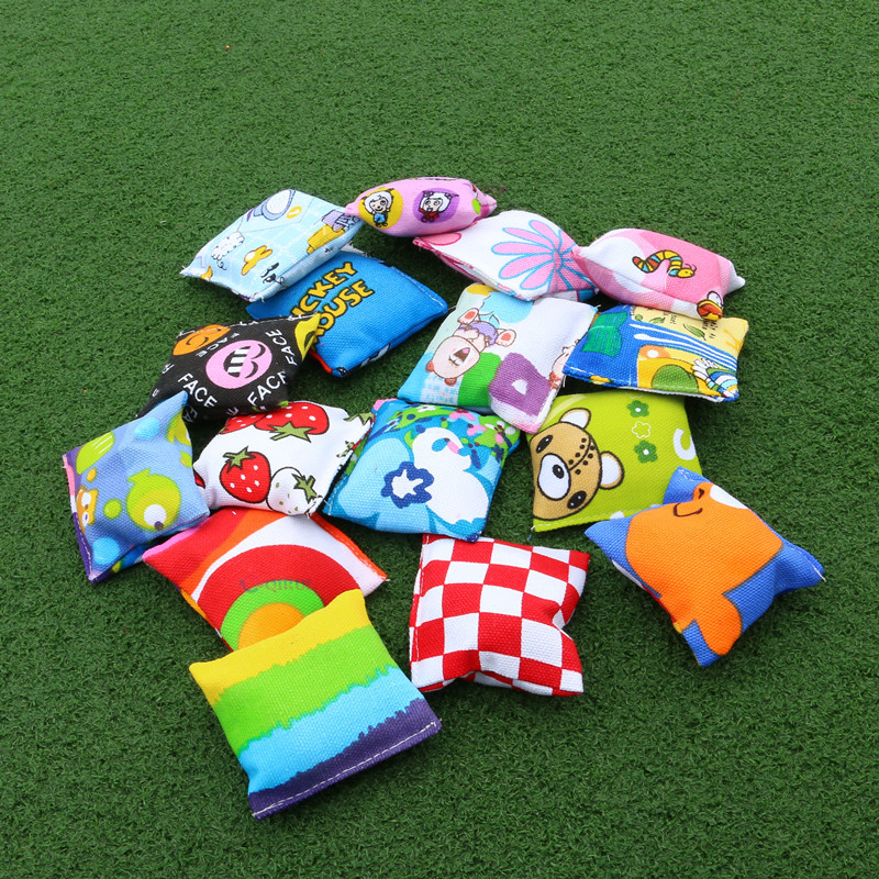 幼儿园儿童游戏丢沙包手工帆布小沙包玩具飞盘沙袋方形布防漏沙包