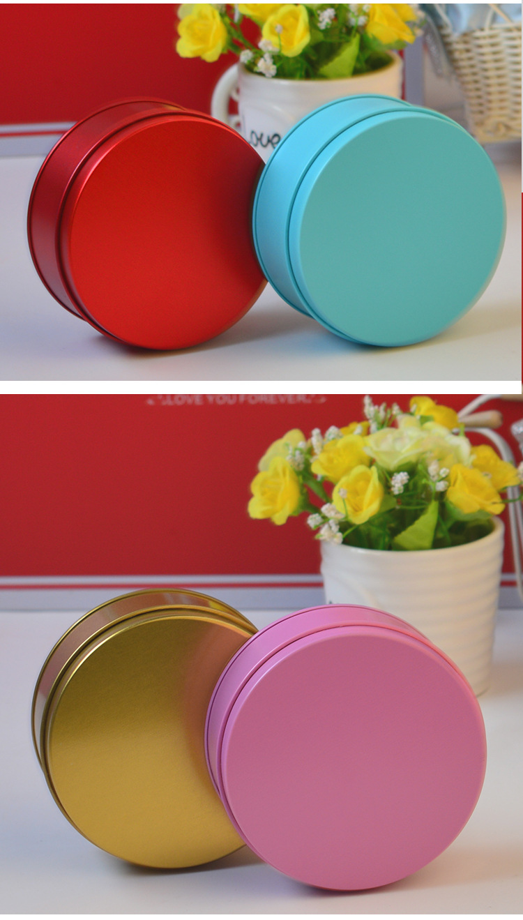 欧式创意结婚用品马口铁喜糖盒回礼糖果盒子10cm圆形铁盒批发