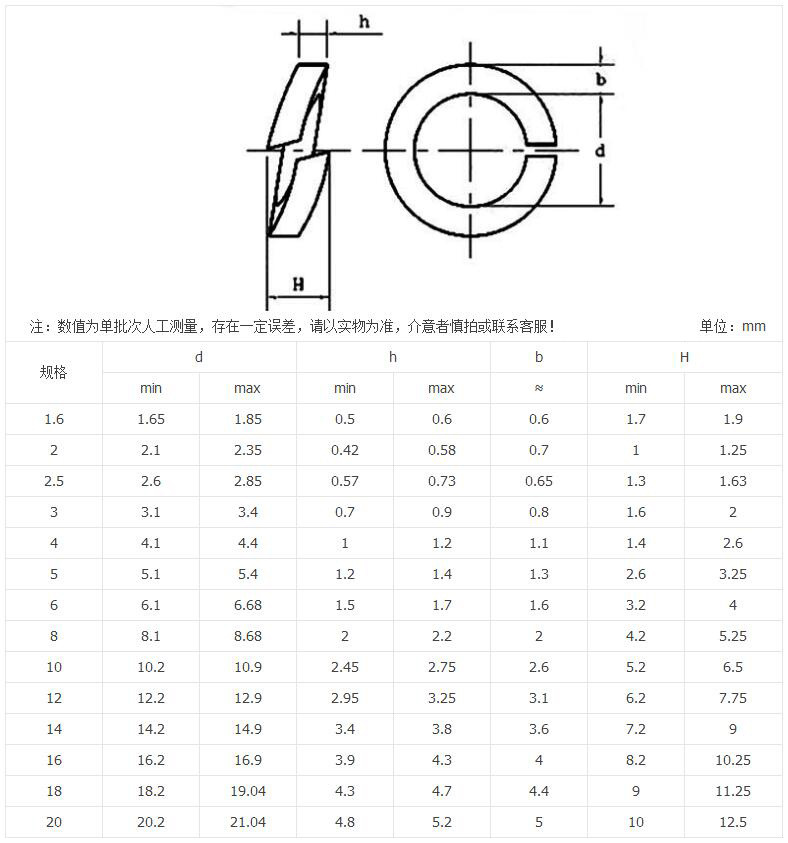 gb93碳钢镀镍弹性垫圈弹垫介子金属弹簧华司垫片m2 m2.5 m3 m4 m5