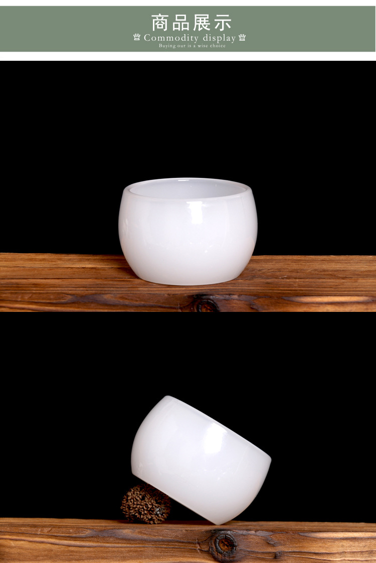 凝脂白玉瓷禅定杯德化白瓷茶具个人品茗杯主人杯子陶瓷大单杯茶杯