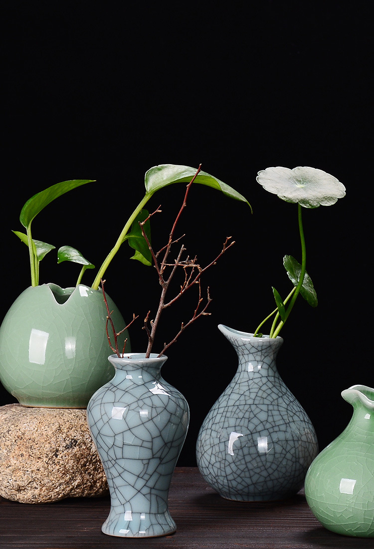 现代简约陶瓷花盆创意家居客厅装饰花器茶道干花摆件水培器皿花插