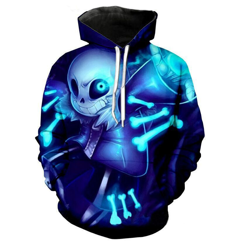 传说之下undertale骷髅兄弟sans3d印花带帽卫衣动漫游戏外套