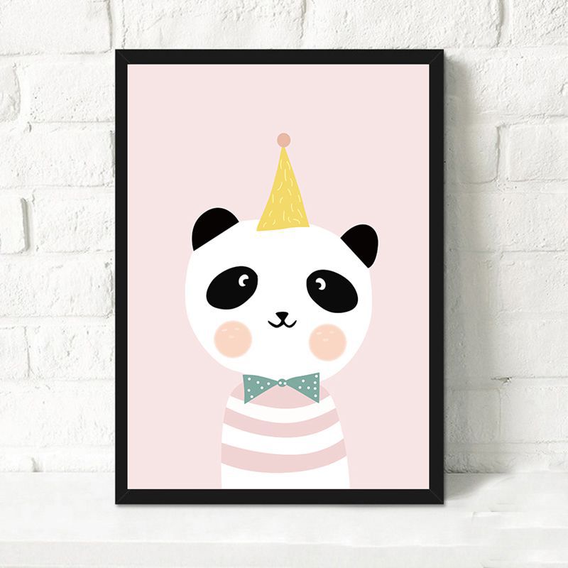 ins风可爱卡通动物无框挂画卧室儿童房背景墙装饰画 pr1450