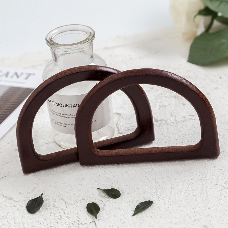 12cm小d字形实木提手木夹木柄木手挽木手工diy包配件