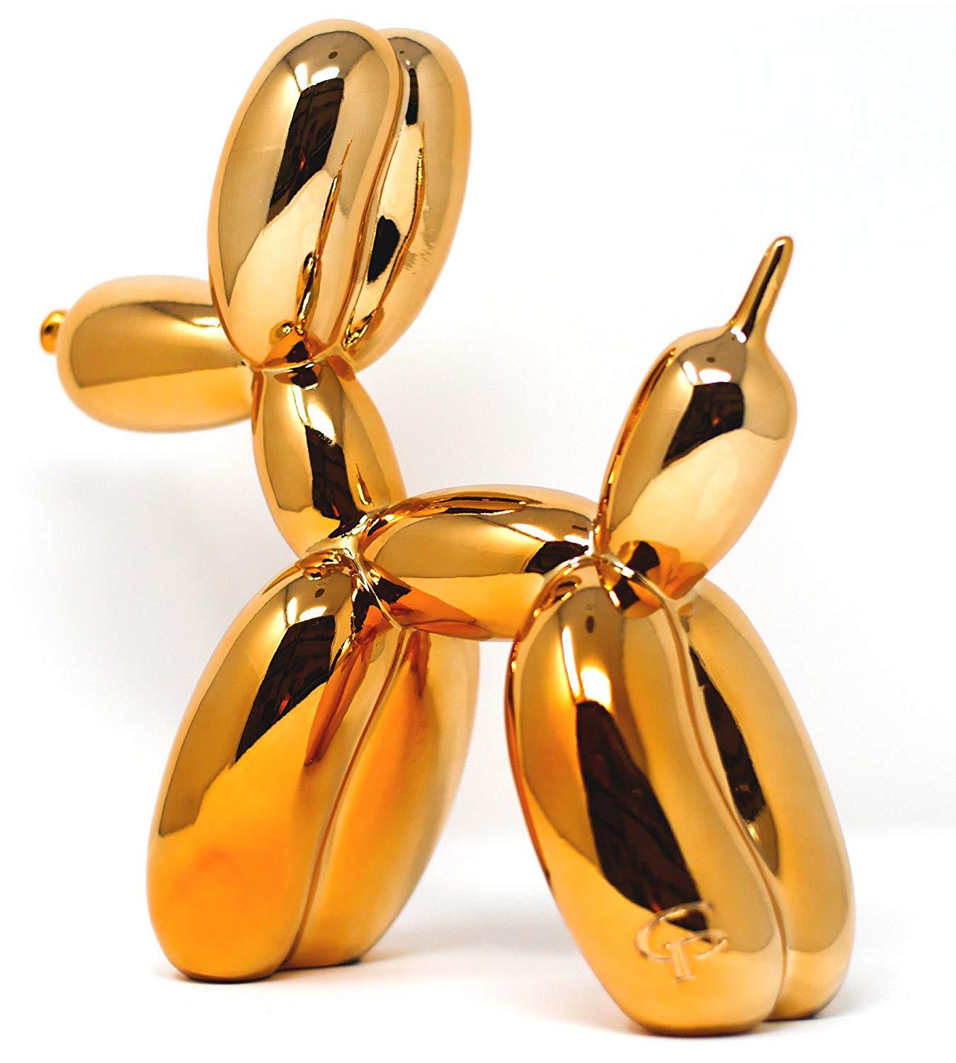 北欧家居装饰品摆件 电镀金色陶瓷气球狗 外贸陶瓷动物气球狗摆件