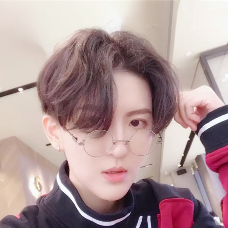 假发工厂批发中分刘海短发欧美外贸速卖通批发时尚男士化纤全头套