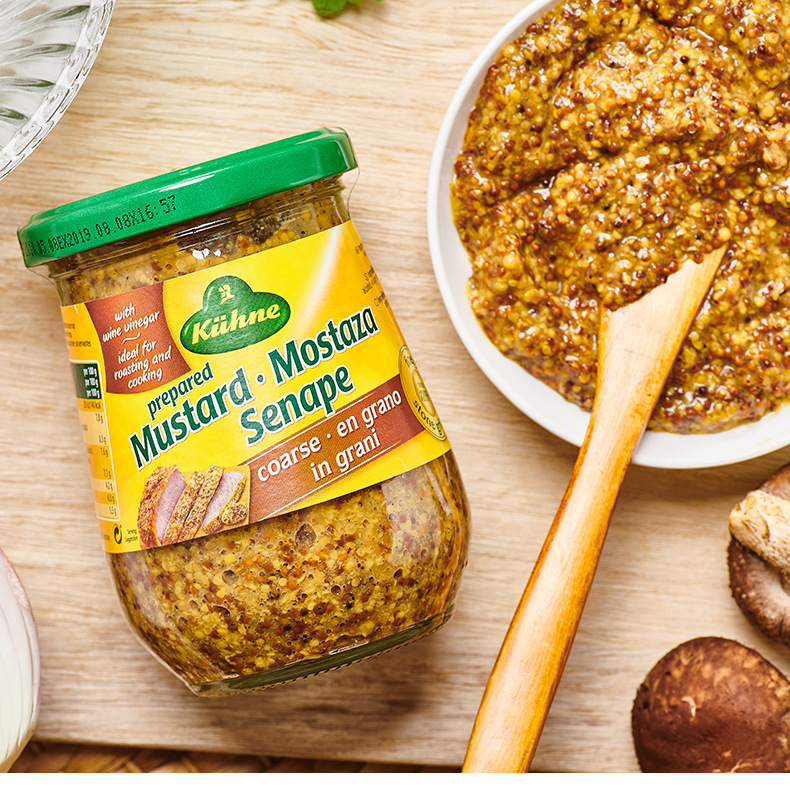 德国进口冠利粗粒芥末籽酱250g海鲜烤肉蘸酱酱粗粒芥末烤肉烤鱼酱
