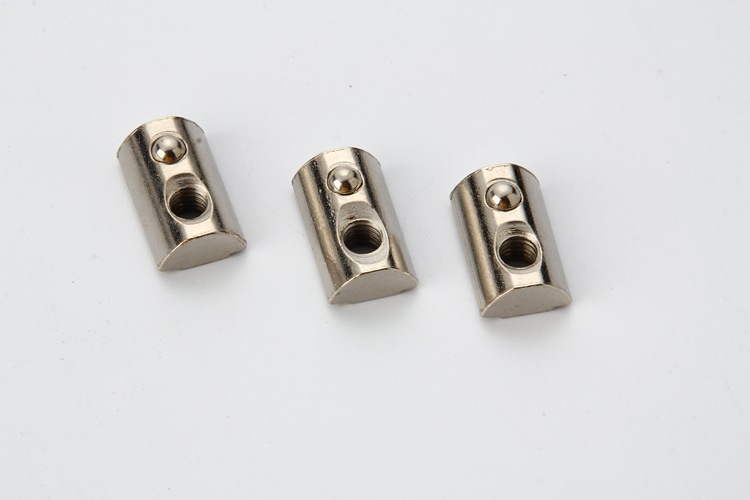 厂家定制欧标弹珠螺母 碳钢镀镍20304045螺母 m5m6m8铝型材t螺母