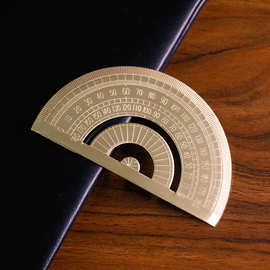 半圆形黄铜尺  复古尺子 金属角度尺 激光刻字 logo定制 180度