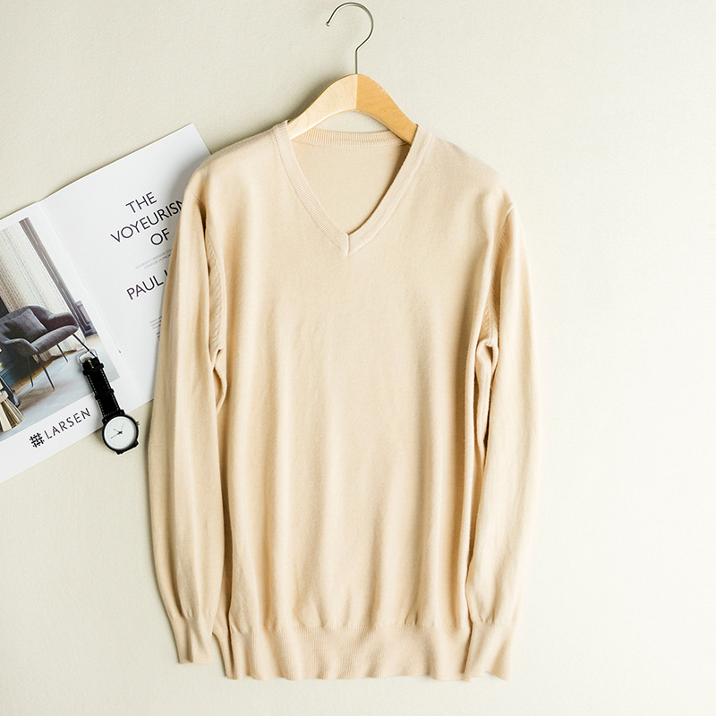 男士包芯纱针织衫 平面套头衫上衣 短款百搭毛衣长袖打底衫