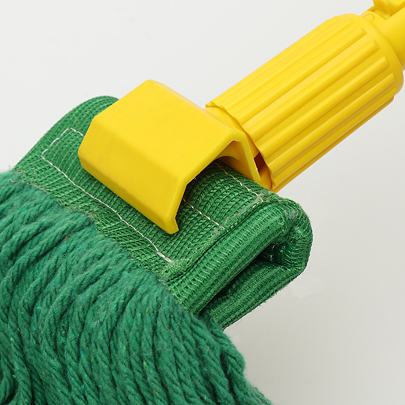 厂家定制摩擦纺棉纱拖把头 可拆卸替换塑料老虎夹涤棉拖把 批发