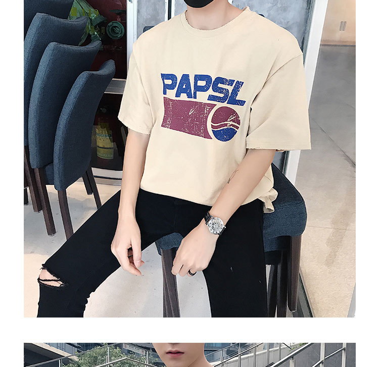 港风夏季新款复古印花短袖t恤男士韩版学生百搭半袖宽松潮流体恤