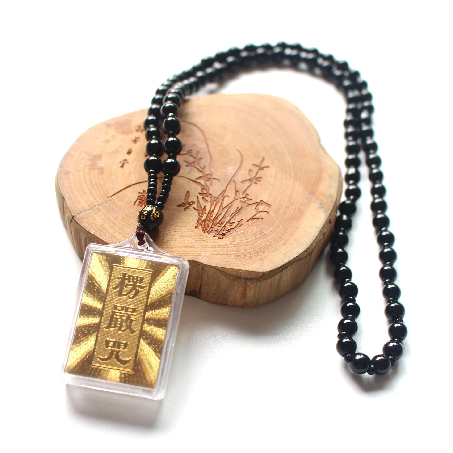 新款金箔楞严咒多咒合一护身符挂件佛教用品寺庙结缘品饰品批发