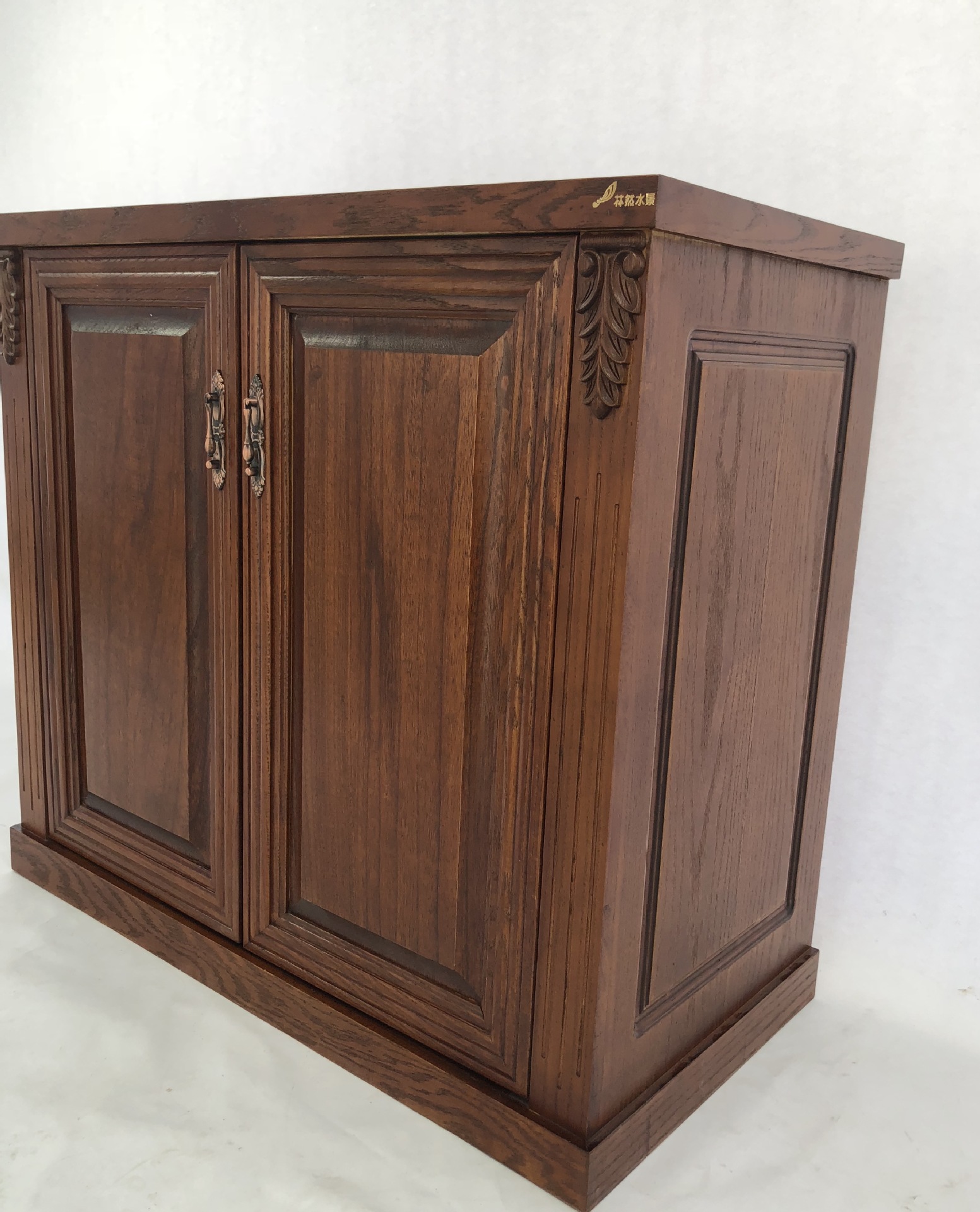 林然 橡木草缸底柜水族箱底柜防水底柜厂家订做鱼缸底柜