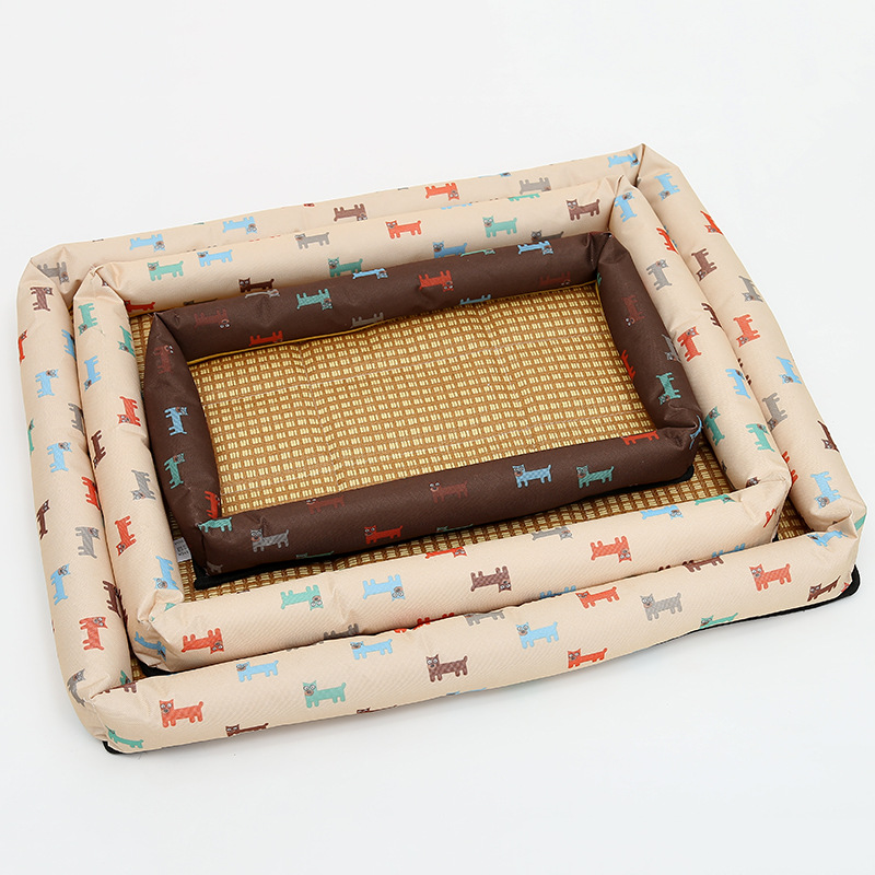 Pet Bed Summer Summer Sleeping Mat Kennel Printed Textile Cat Pet Bed Large, Medium and Small Dogs