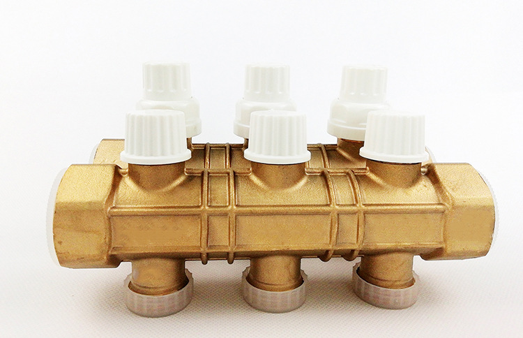 黄铜分水器 地暖地热分集水器2路/3路/4路/5路/8路