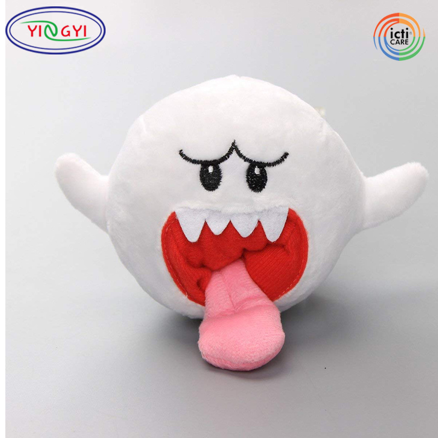 超级玛丽奥白色吐舌幽灵毛绒公仔 马里奥兄弟白鬼玩具娃娃玩偶