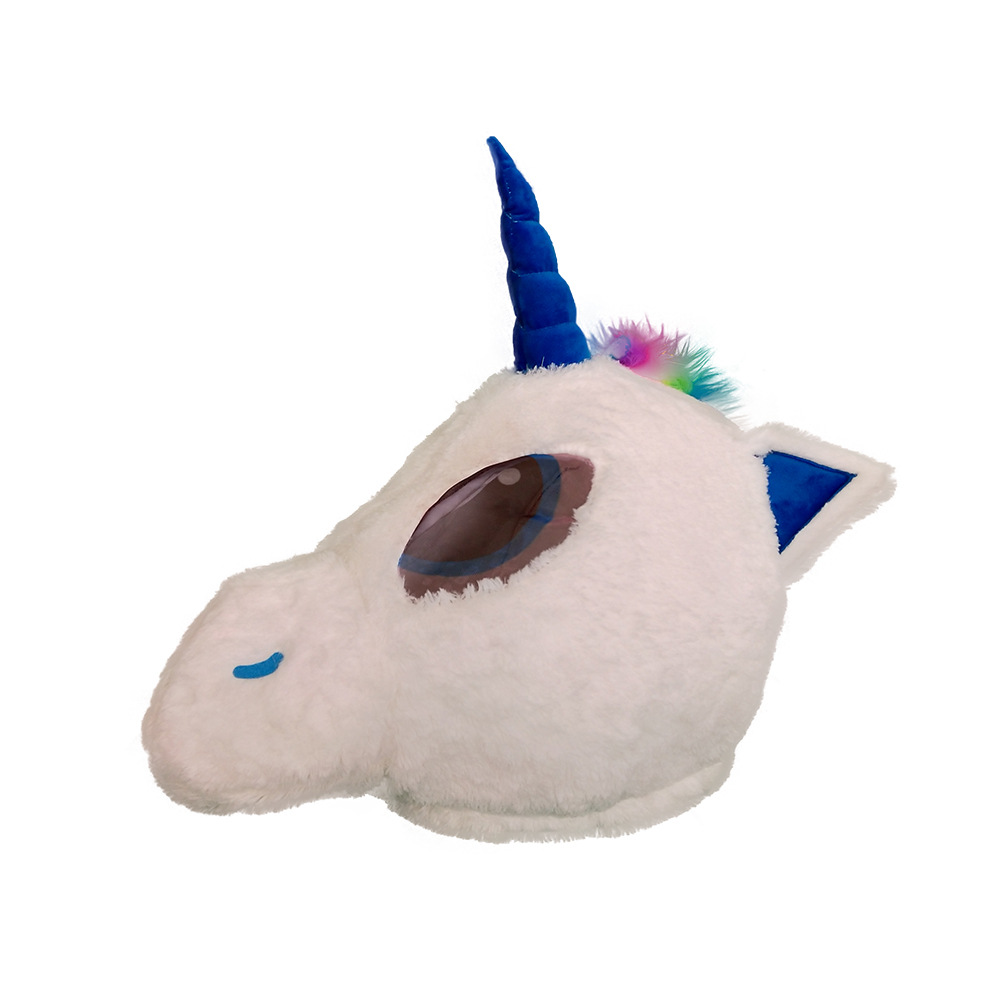 跨境专供万圣节装扮动物头套成人节日活动表演道具独角兽毛绒头套