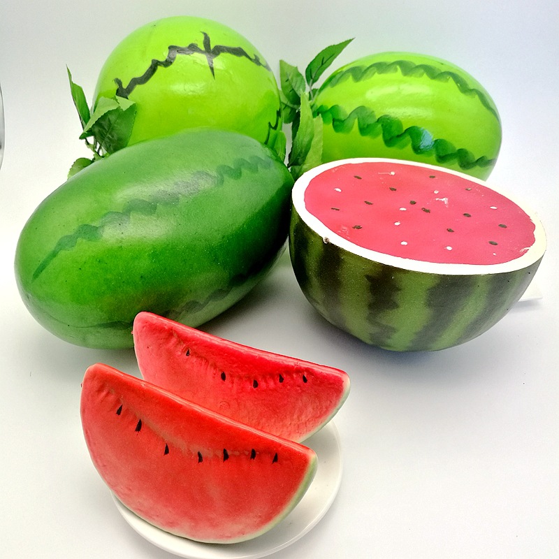 塑料西瓜回弹玩具仿真假水果慢回弹西瓜squishy创意仿真食物