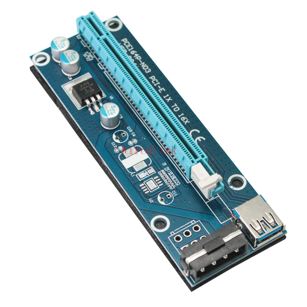 pci-e1x转16x显卡延长线riser card转接卡4pin吃鸡游戏神器pcie板