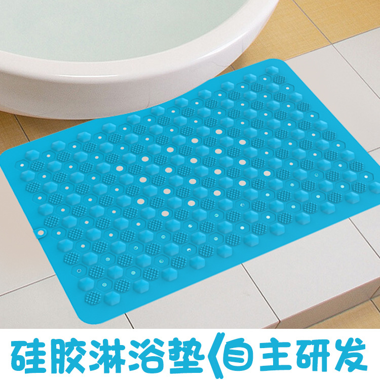 厂家直销跨境家居浴室防滑垫 卫生间硅胶带吸盘地垫 地毯防滑固定