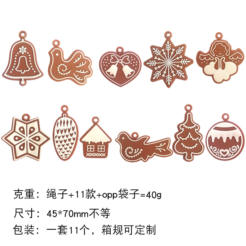 Factory Direct Sale Gingerbread Man Christmas Tree Pendant Wind Chimes Bird Angel Christmas Pendant Scene Layout Spot