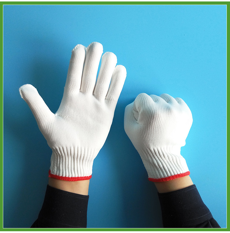 尼龙手套650g厂家批发福安特白色防割耐磨防滑无尘劳保防护手套