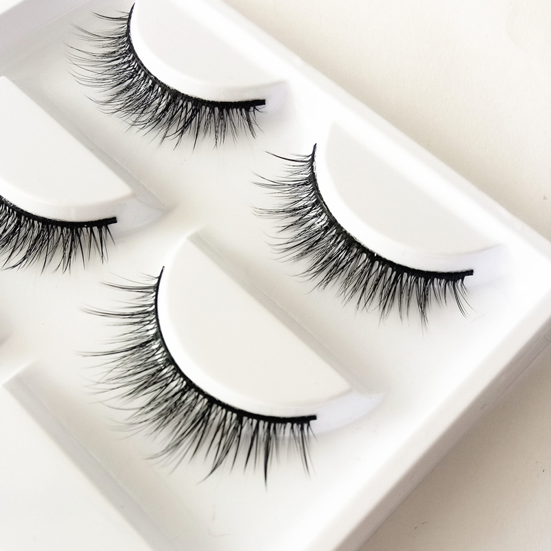 3dt12 Flat Natural Long False Eyelashes Five Pairs Sweet Soft Women's Team Simulation False Eyelashes Self-Adhesive Wholesale