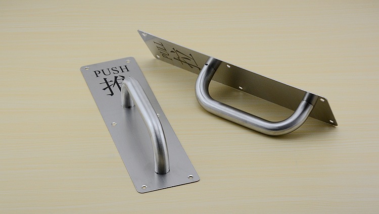 通道消防门拉手防火门木门明装不锈钢底板拉手推拉字板通道门把手