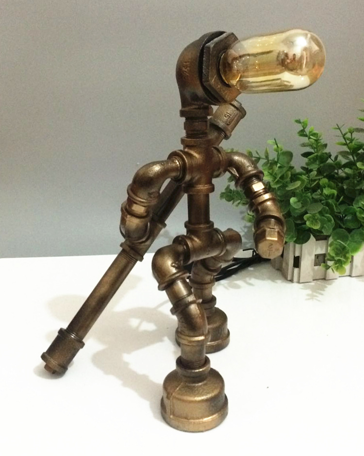 工业风复古水管机器人护眼灯个性宿舍酒吧装饰创意礼品台灯