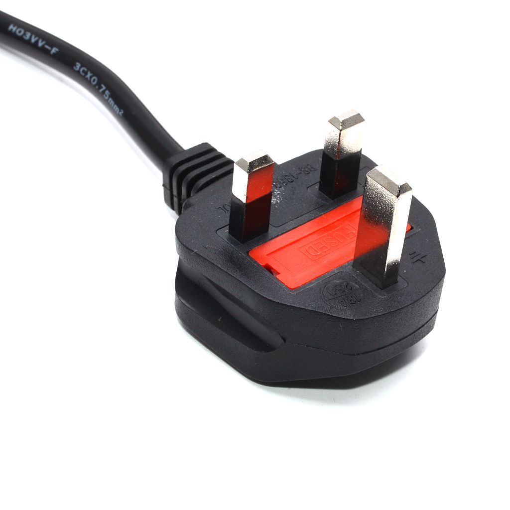 js-1907三孔插头梅花尾1.8mx0.75英标英规英式电源线电脑笔记本