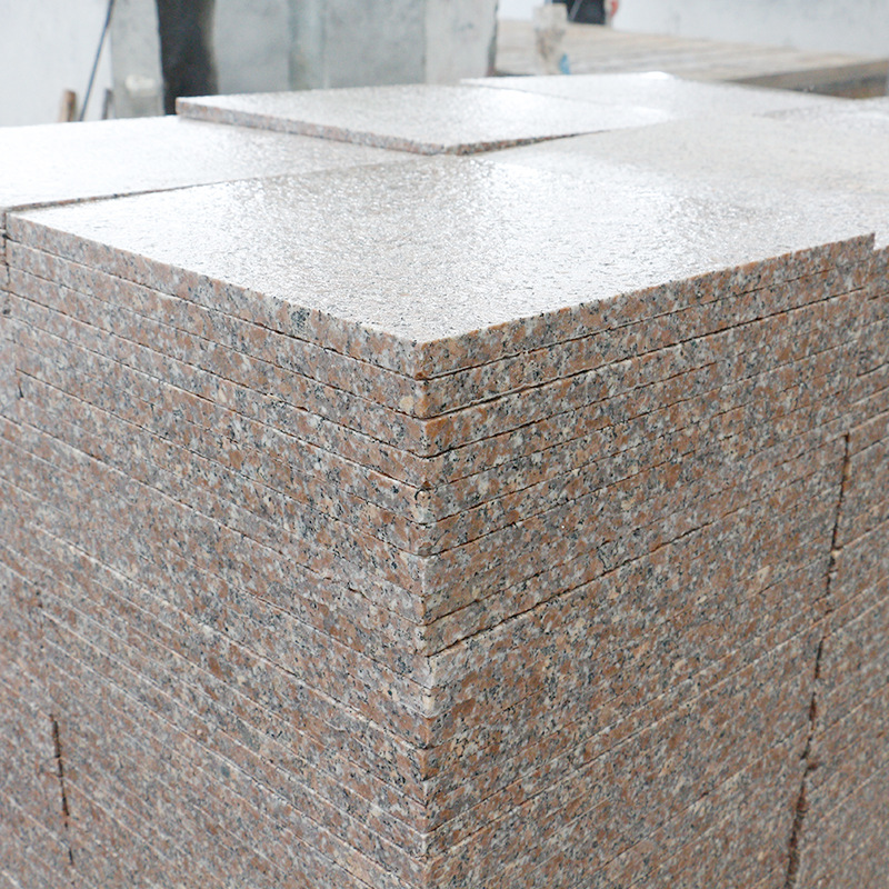 3公分永定红花岗岩火烧板 石材火烧板地铺加工 山东五莲红石料厂