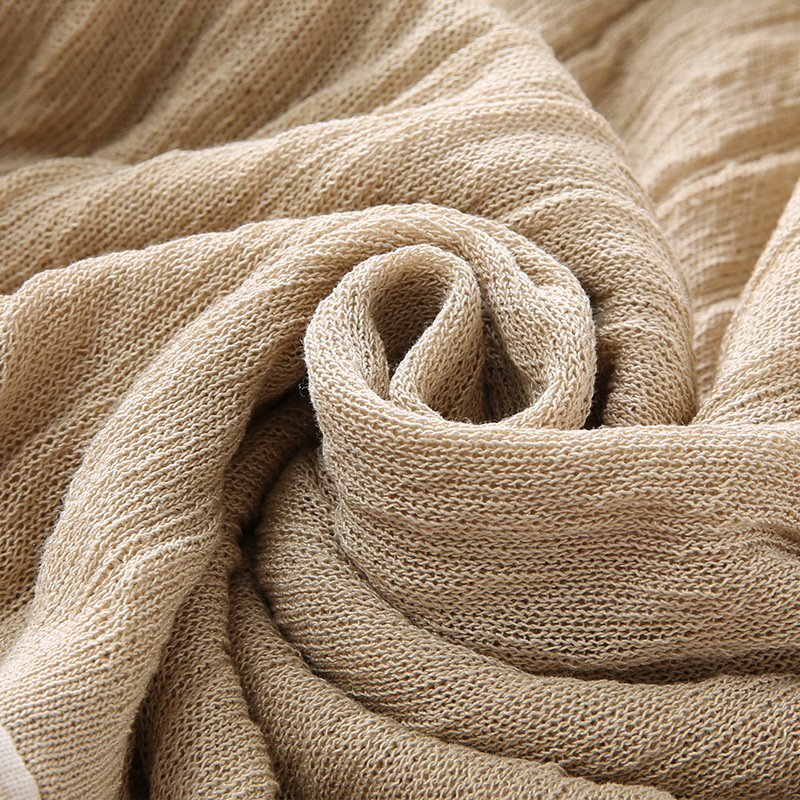 2018春季新款短款女士撞色针织衫简约百搭圆领套头冰麻针织打底衫