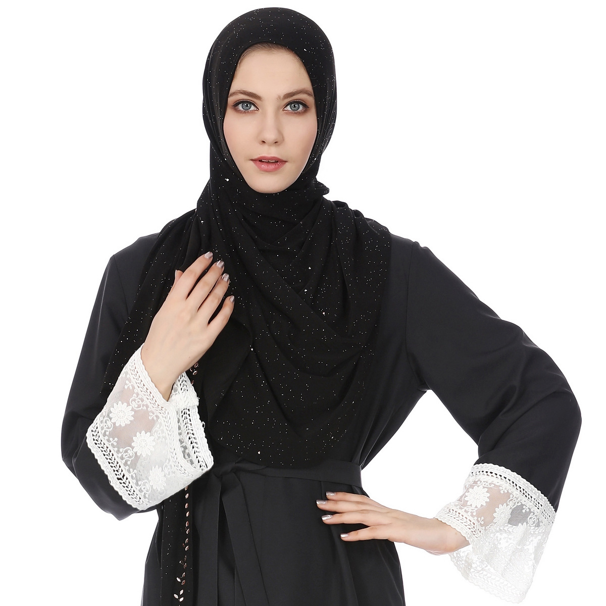 厂家直销爆款muslim长袍印花红色开衫很仙拼接中东系带长裙女1211