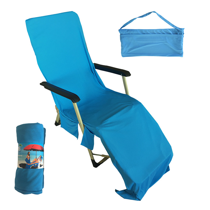 Cross-Border Microfiber Cold Feeling Towel Quick-Drying Beach Chair Towel Beach Towel Recliner Cover Iced Towel 370G in Stock