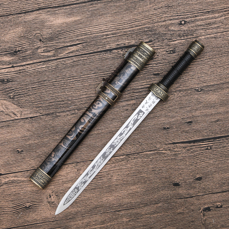 龙泉市刀剑不锈钢防身短剑 小宝.剑汉剑风云战剑卧龙小剑未开刃