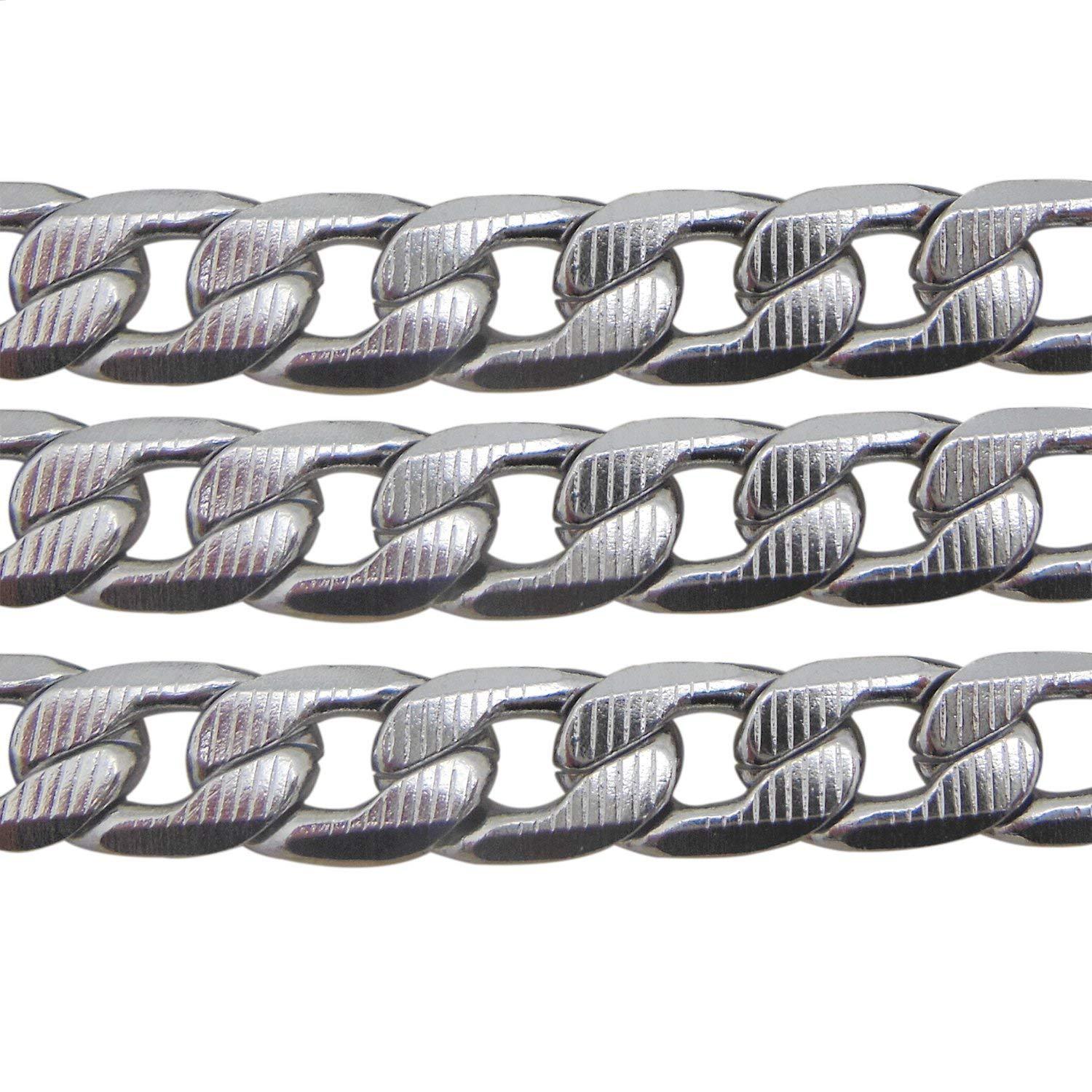 不锈钢项链手链 nk/bnk 费加罗/古巴链条 花纹 压花 横纹 六面磨